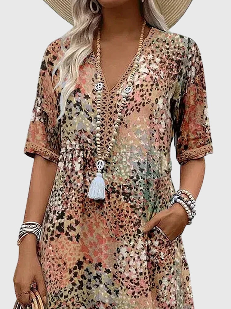 Bella | Elegantna Cvjetna Midi Haljina