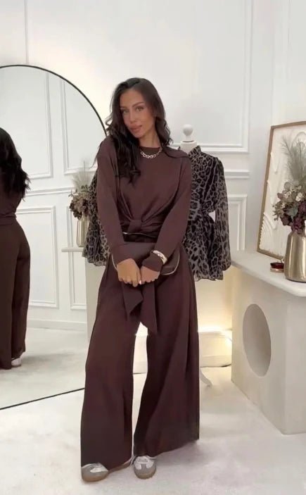 Sofía - Elegantan komplet sa vezivanjem u struku