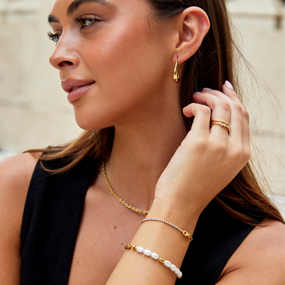 Niyah Kristalna Zlatna Narukvica