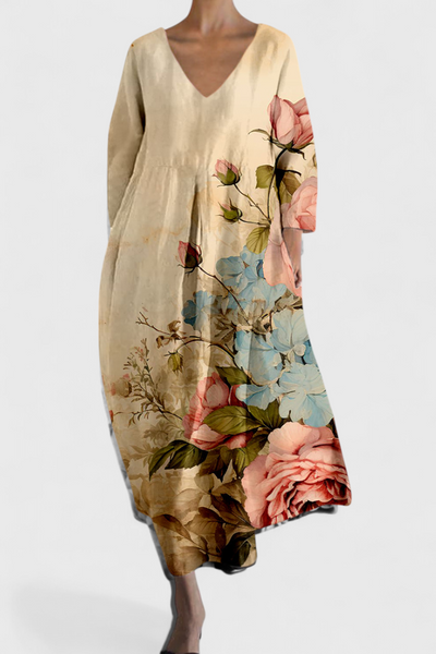 Isalinde | Udobna haljina sa V izrezom