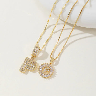 Ogrlica sa slovom Moisanit | Zlato