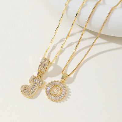 Ogrlica sa slovom Moisanit | Zlato