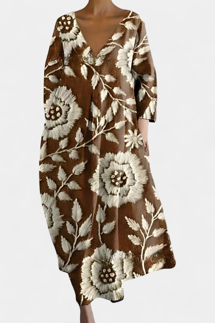 Isalinde | Udobna haljina sa V izrezom