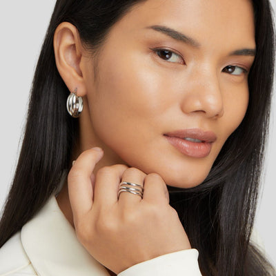 Kiya Slojeviti Srebrni Prsten