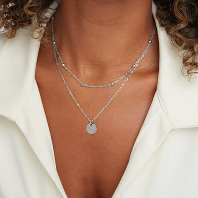 Slojevita ogrlica srebrna