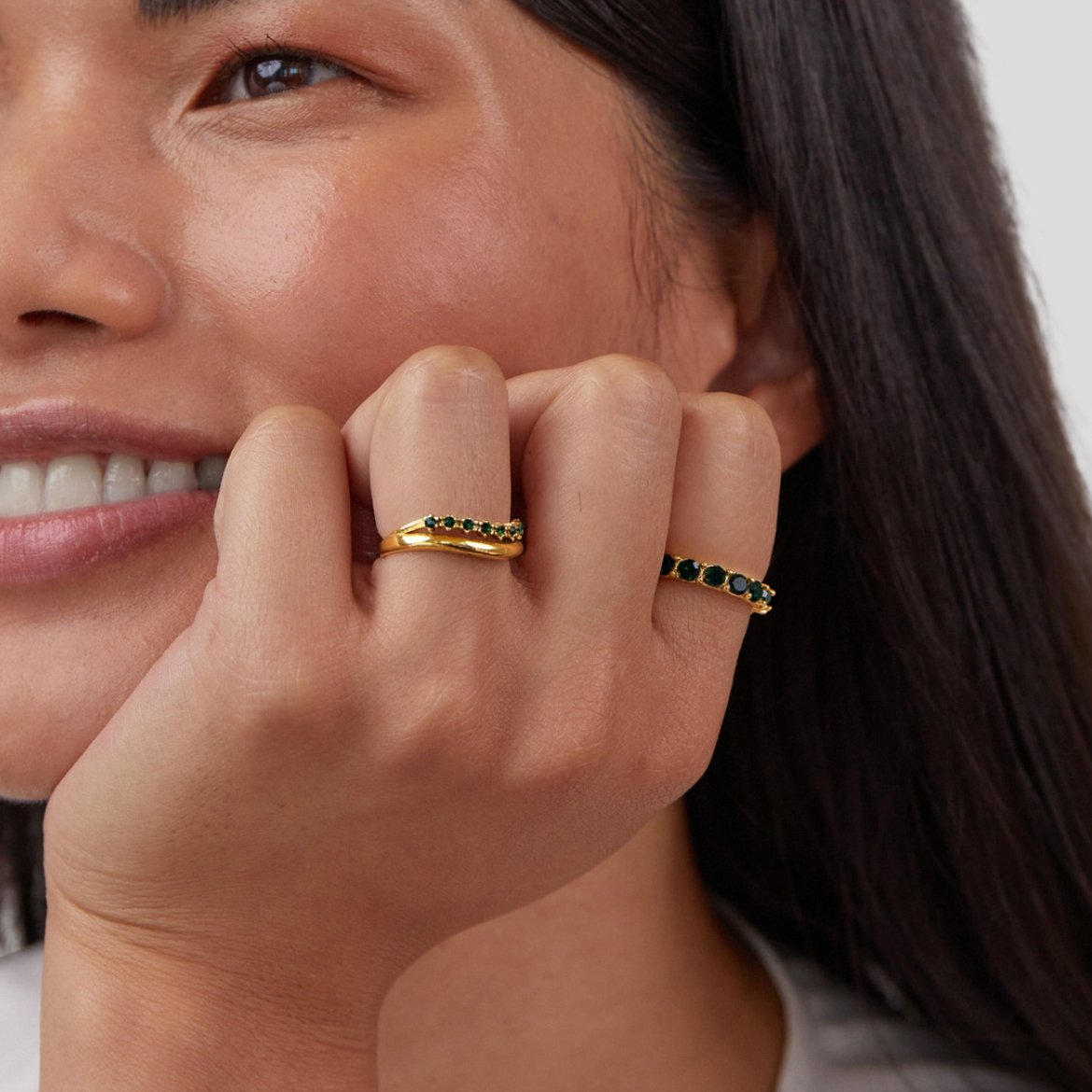 Mary - Smaragdno zeleni, slojeviti prsten